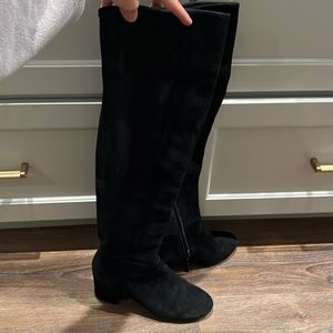 Cole Haan Elnora suede over knee low block heel boot